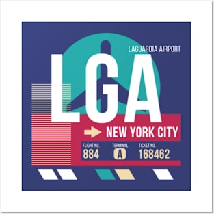 New York City (LGA) Airport Code Baggage Tag E Posters and Art